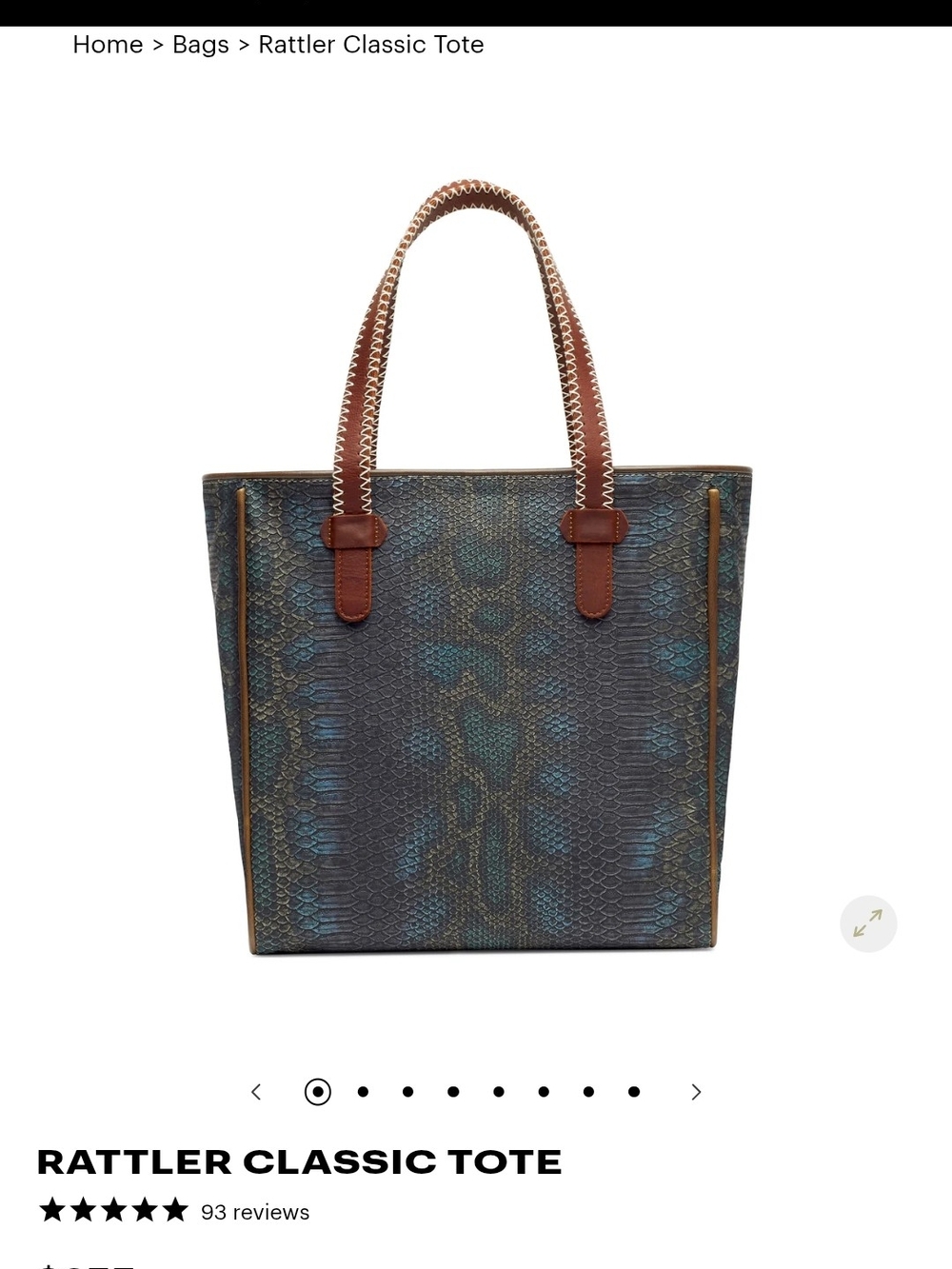 Consuela Rattler Classic Tote in Teal and Brown